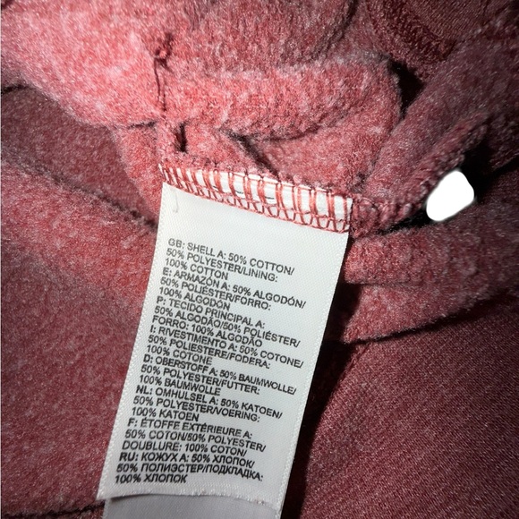 The North Face Women's Half Dome Pullover Hoodie Burgundy Red Metallic Gold M - Picture 6 of 6